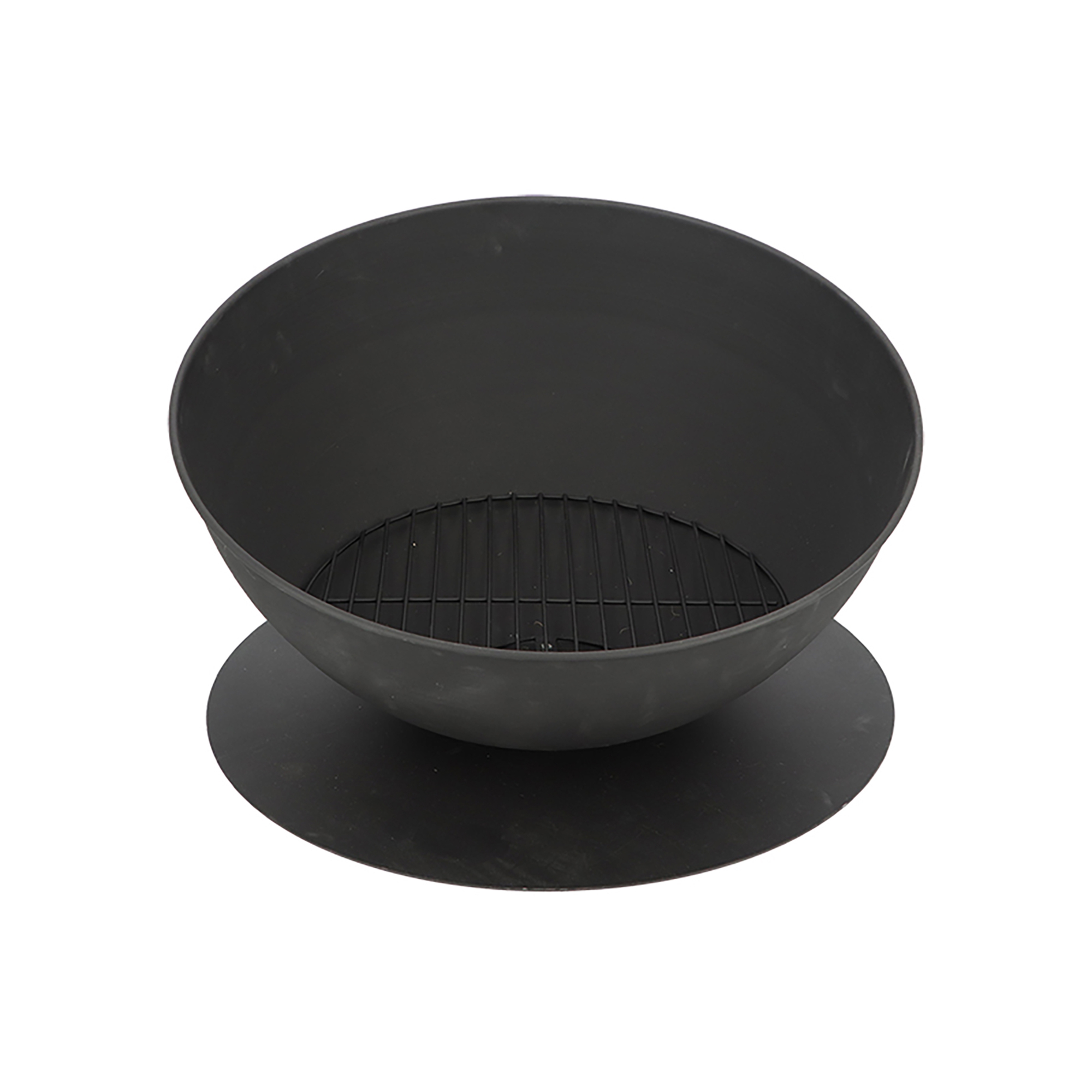 Esschert Design, Sloping Fire Bowl on Disc, Steel, Black, Model# FF513